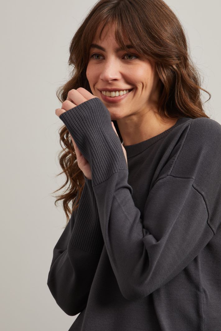Maglia con spacchi - ANTRACITE - Fashion Market - 3