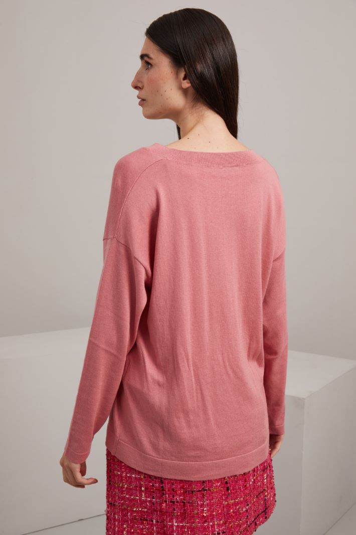 Maglia con scollo a V - ROSA - Fashion Market - 4