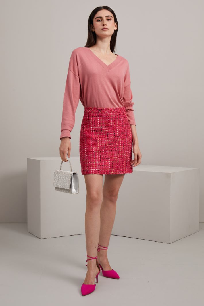 Maglia con scollo a V - ROSA - Fashion Market