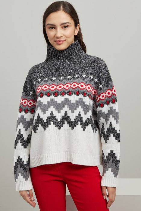 Maglia in lana jacquard - Fashion Market