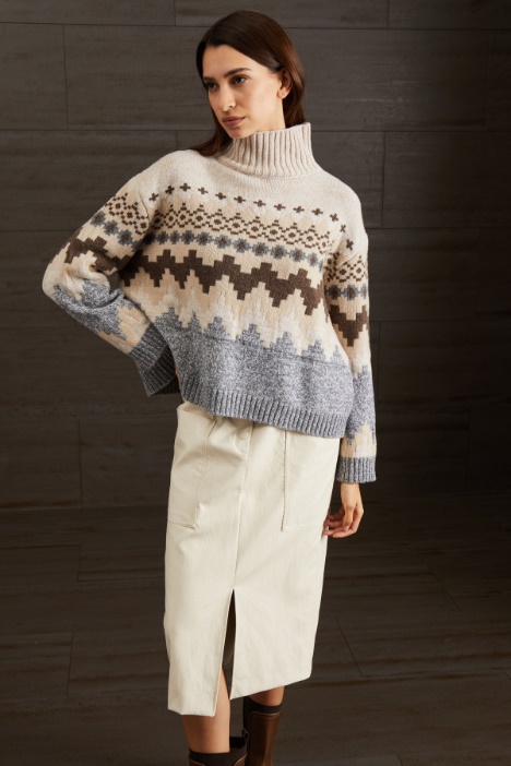 Maglia in lana jacquard - Fashion Market