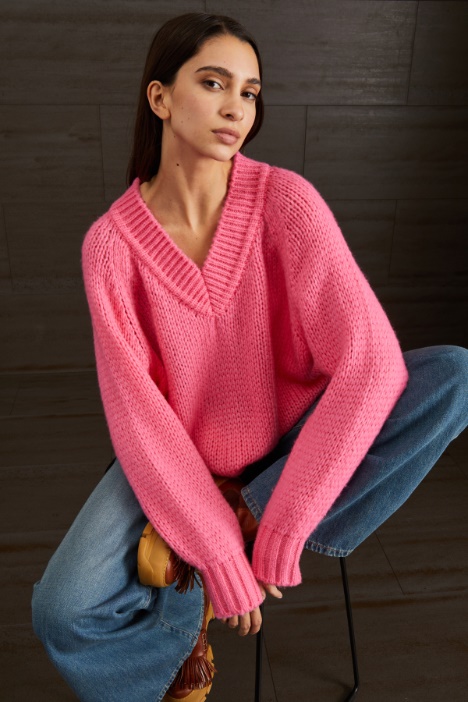 Maglia in lana con scollo a V - Fashion Market