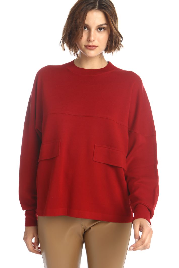Maglia boxy in lana - ROSSO - Fashion Market - 5