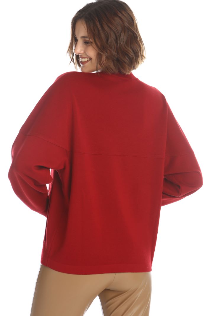 Maglia boxy in lana - ROSSO - Fashion Market - 3