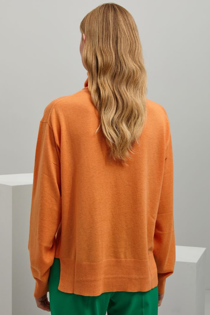 Maglia in lana e cahsmere - ARANCIONE - Fashion Market - 4