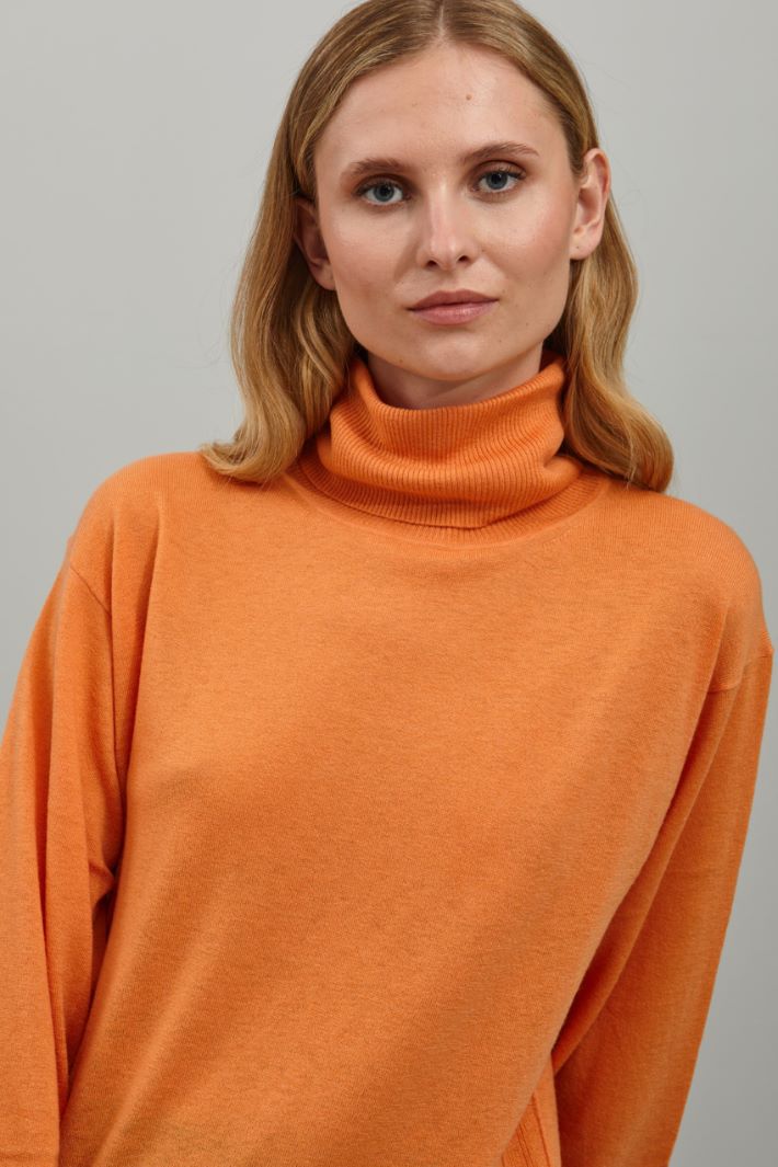 Maglia in lana e cahsmere - ARANCIONE - Fashion Market - 3