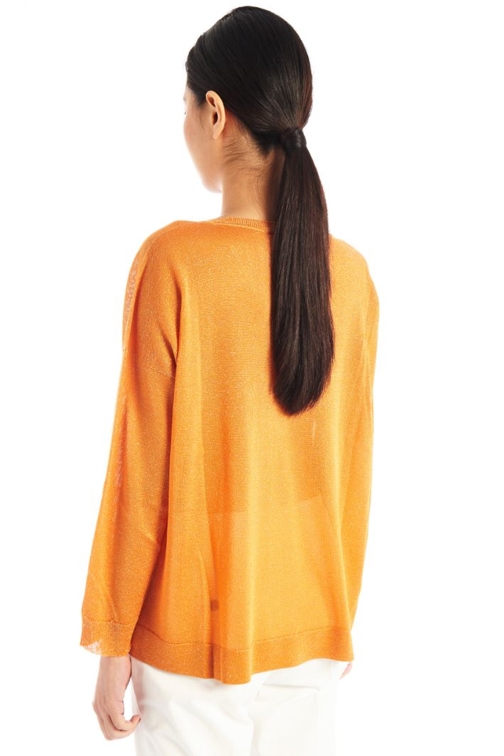 Maglia morbida in filato lamé - ARANCIONE - Fashion Market - 3