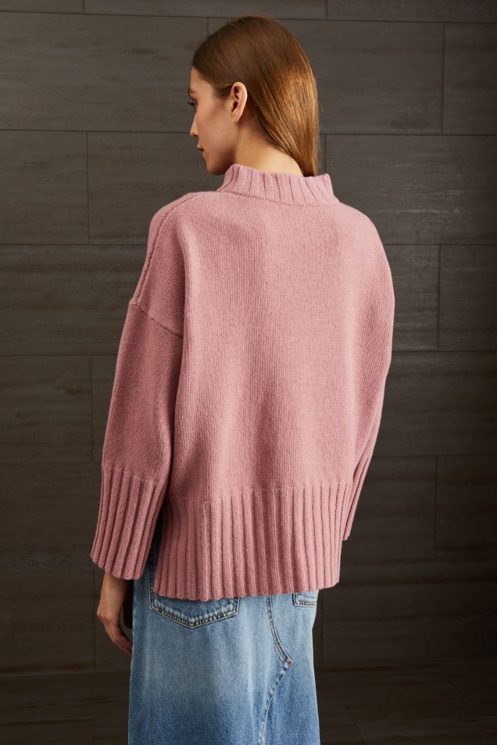 Maglia con spacchetti - ROSA ANTICO - Fashion Market - 4