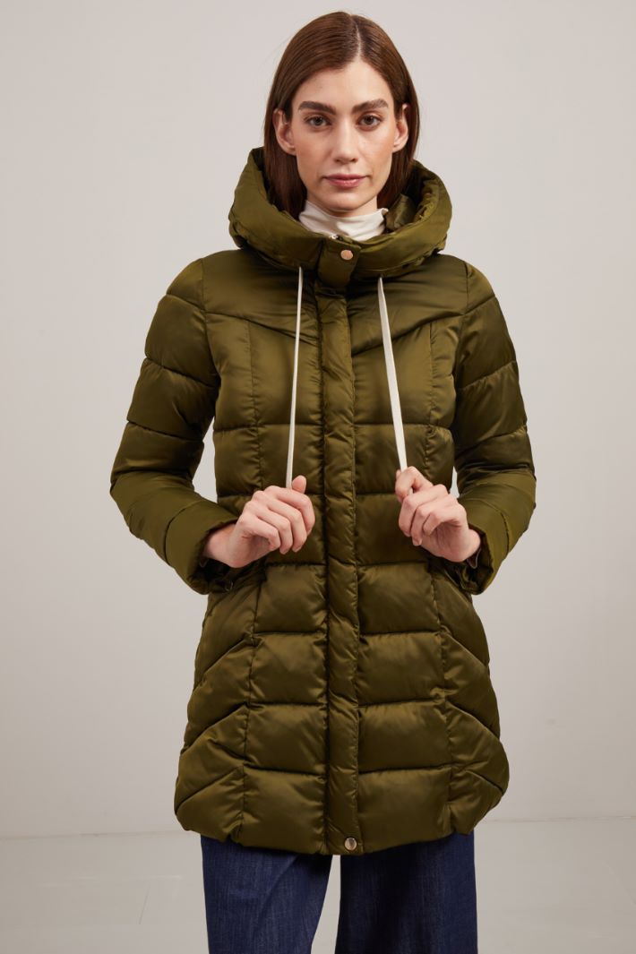 Imbottito in raso tecnico - VERDE MILITARE - Fashion Market - 2