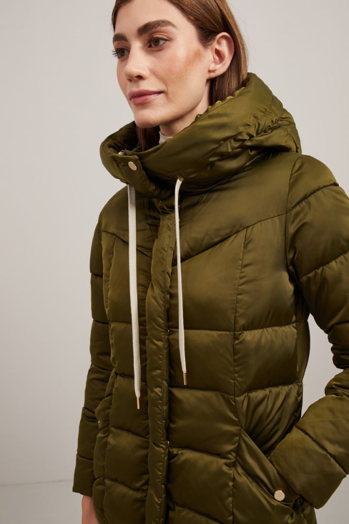 Imbottito in raso tecnico - VERDE MILITARE - Fashion Market - 3