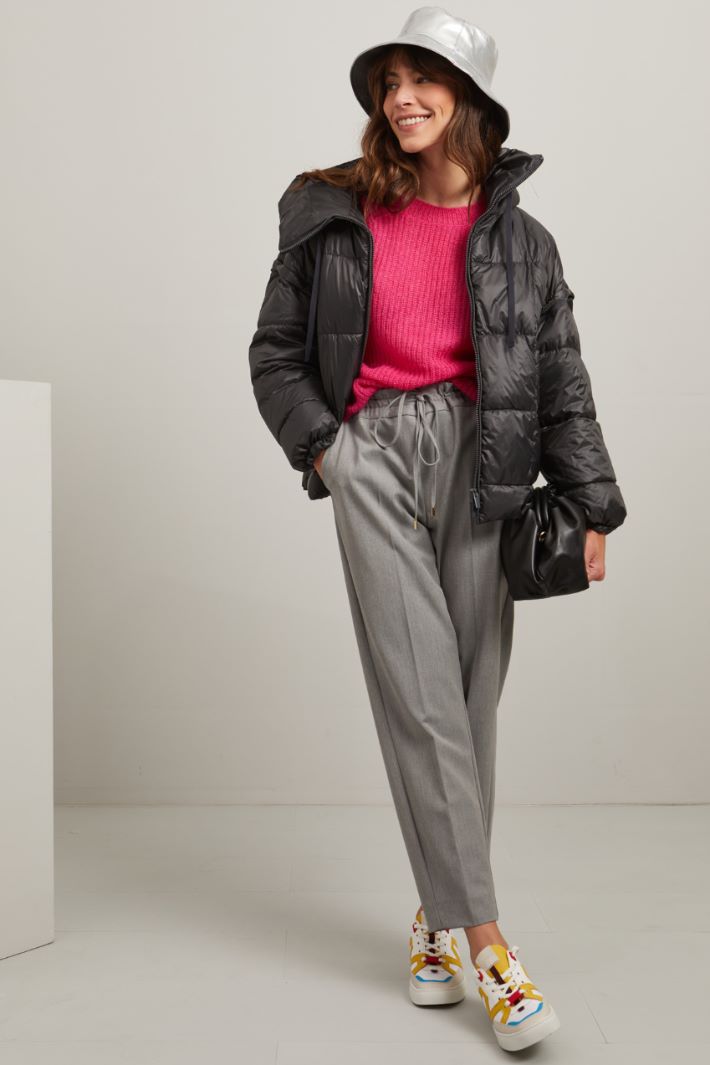 Piumino con cappuccio - ANTRACITE - Fashion Market