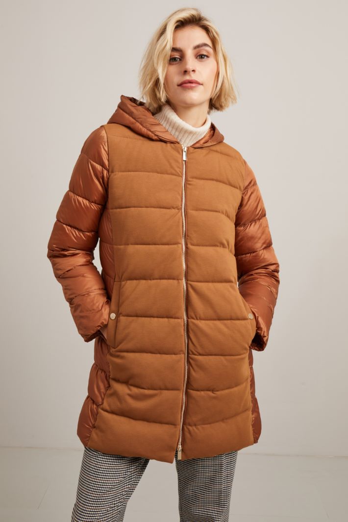 Imbottito in raso e jersey - CARAMELLO - Fashion Market - 2