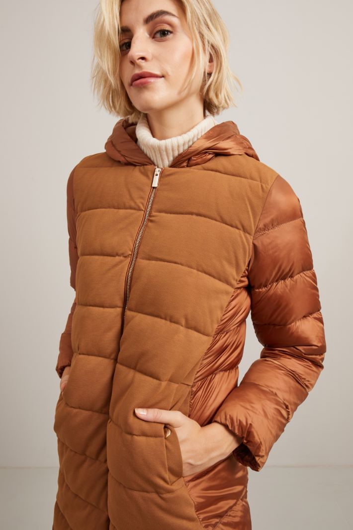 Imbottito in raso e jersey - CARAMELLO - Fashion Market - 3