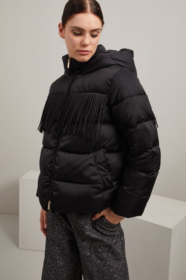 Imbottito con frange - NERO - Fashion Market - 2