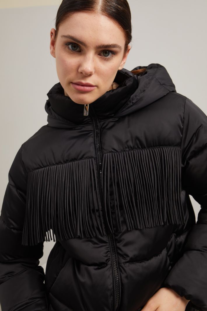 Imbottito con frange - NERO - Fashion Market - 3