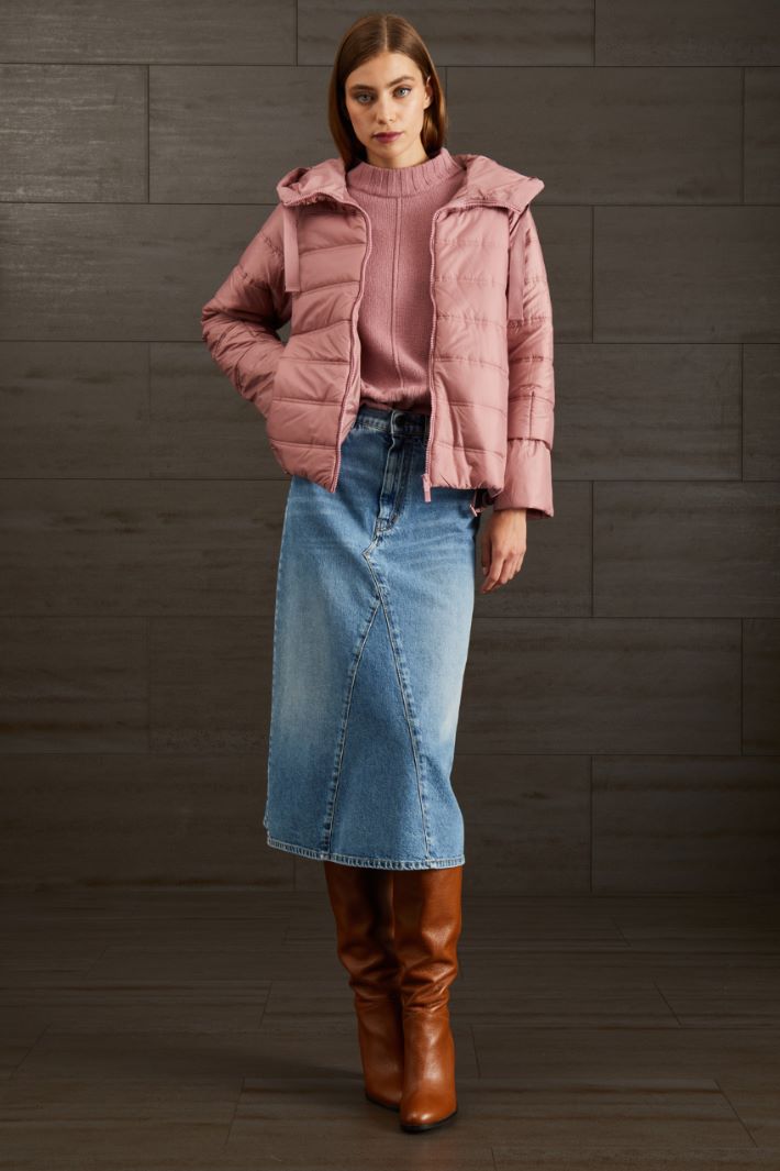 Imbottito con cappuccio - ROSA ANTICO - Fashion Market