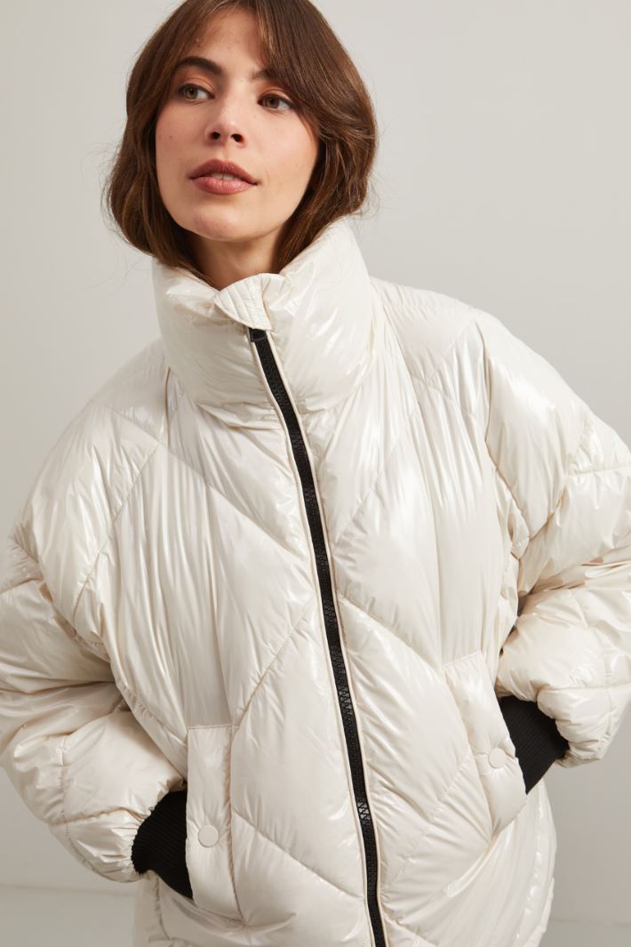 Imbottito effetto vernice - BIANCO - Fashion Market - 3