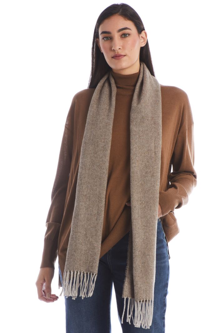 Sciarpa tinto filo in lana - BEIGE - Fashion Market - 2