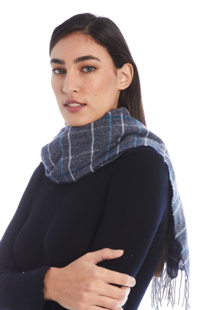 Sciarpa in lana tinto filo - BLU - Fashion Market - 2