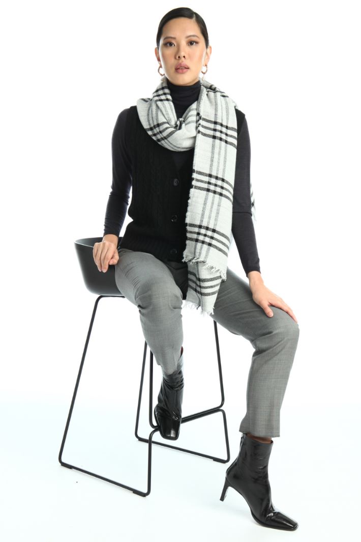 Sciarpa in jacquard check - GRIGIO - Fashion Market - 3