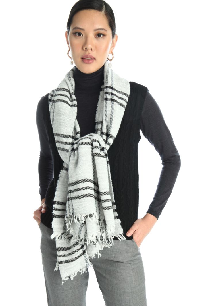 Sciarpa in jacquard check - GRIGIO - Fashion Market