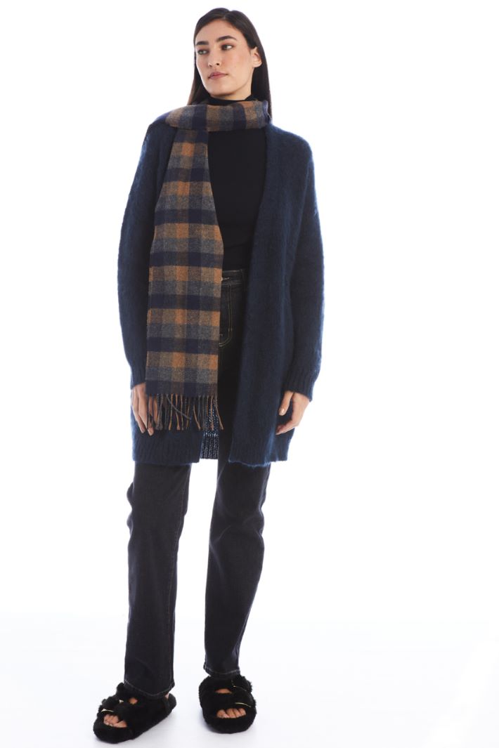 Sciarpa in lana tinto filo - BLU BEIGE - Fashion Market - 2
