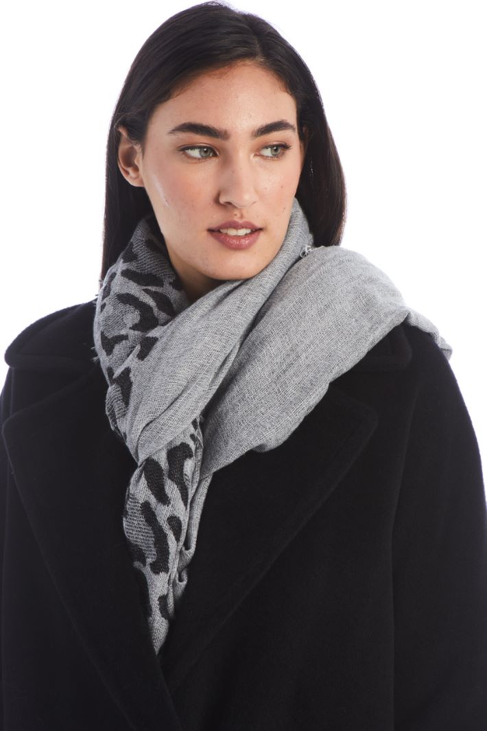 Sciarpa in jacquard animalier - ANIMALIER GRIGIO - Fashion Market - 2