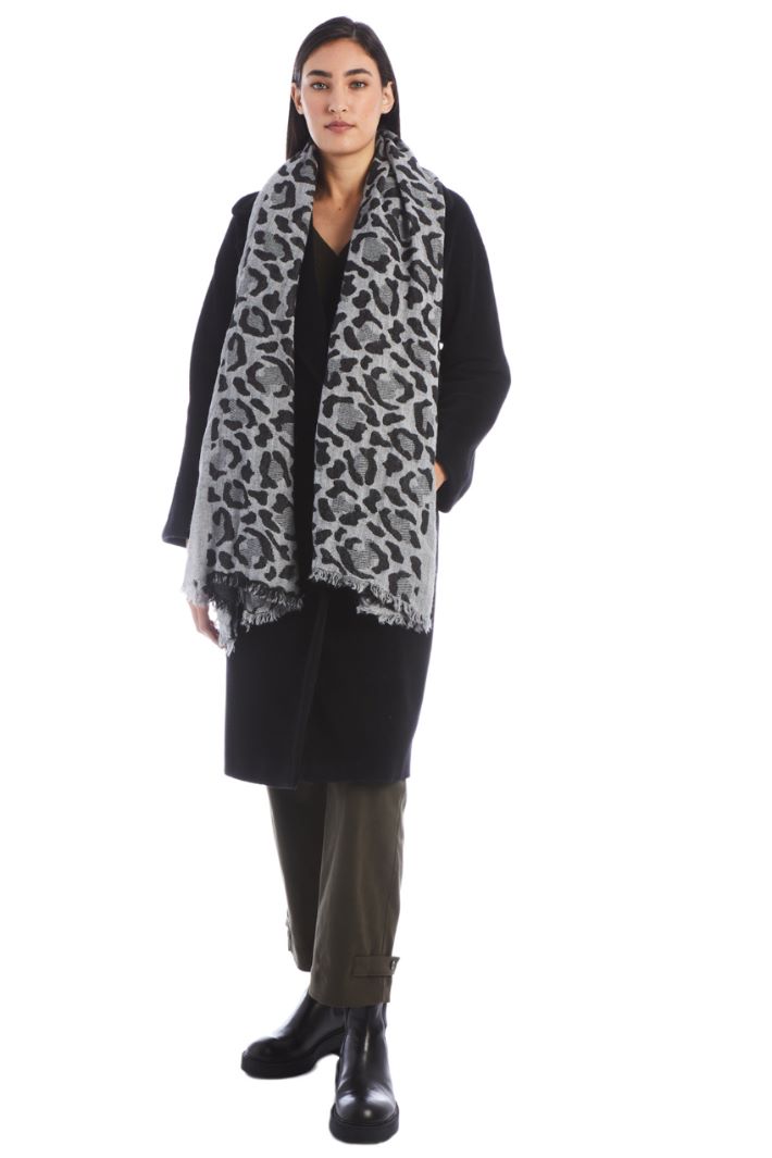 Sciarpa in jacquard animalier - ANIMALIER GRIGIO - Fashion Market