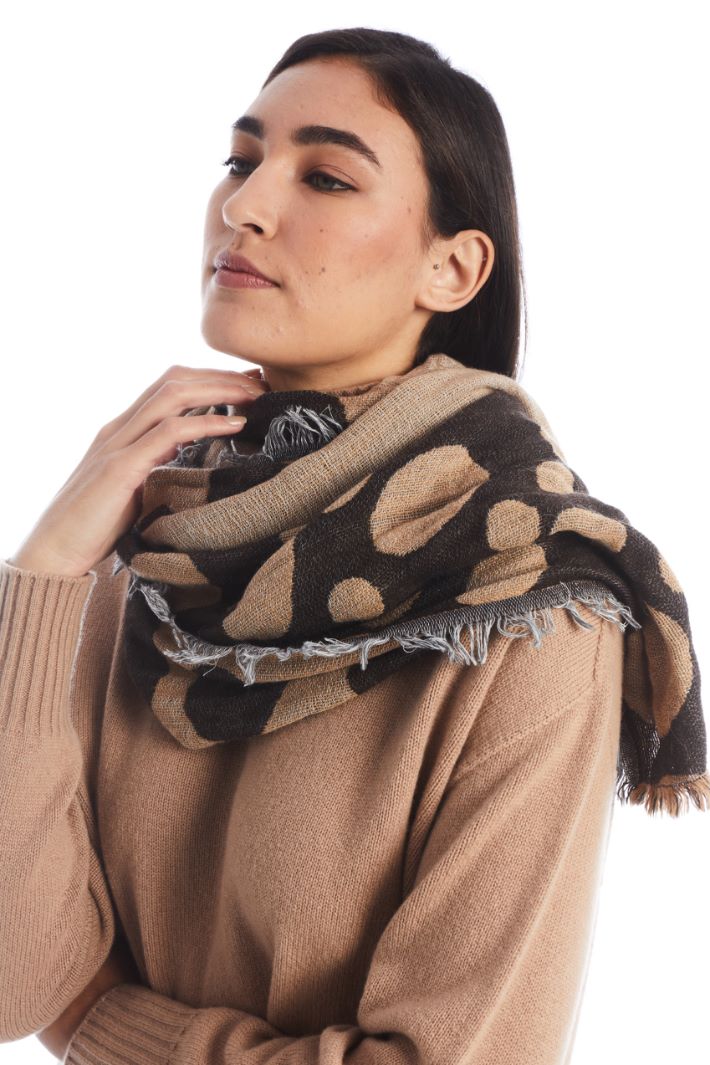 Sciarpa in jacquard pois - CAMMELLO MARRONE - Fashion Market - 2