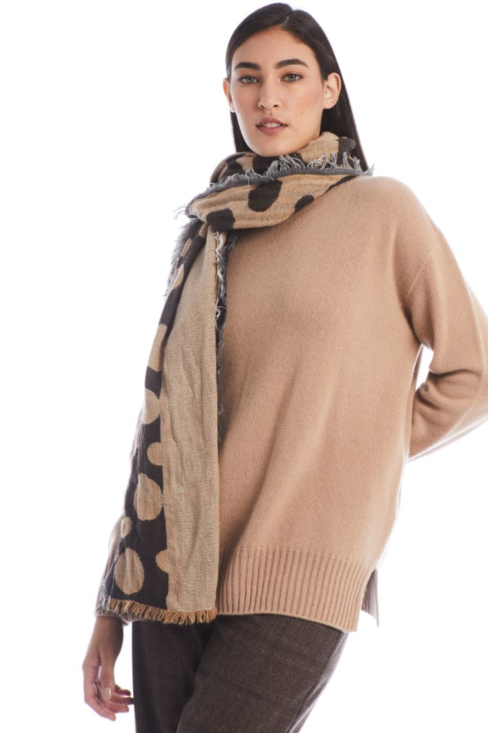 Sciarpa in jacquard pois - CAMMELLO MARRONE - Fashion Market