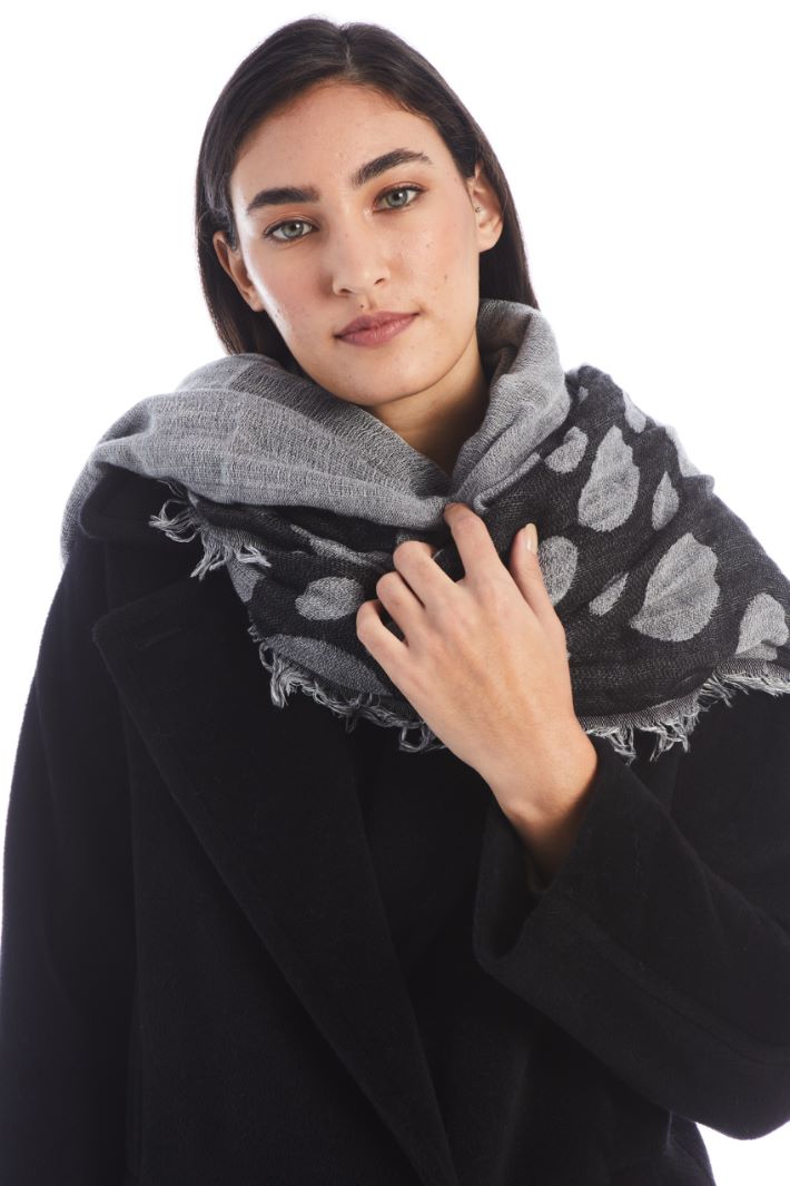 Sciarpa in jacquard pois - GRIGIO NERO - Fashion Market - 2