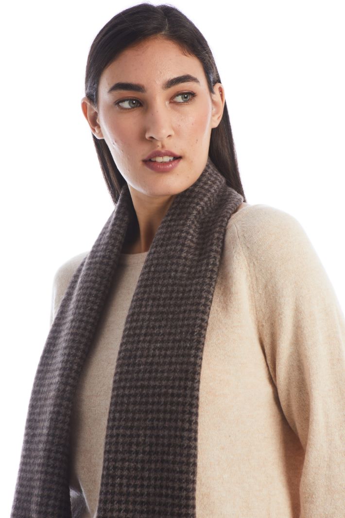 Sciarpa in lana tinto filo - MARRONE - Fashion Market - 2