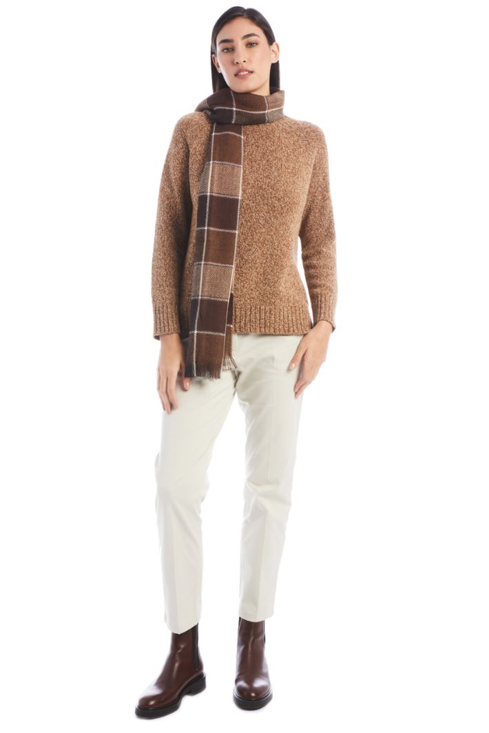 Sciarpa in tinto filo di lana - MARRONE BEIGE - Fashion Market