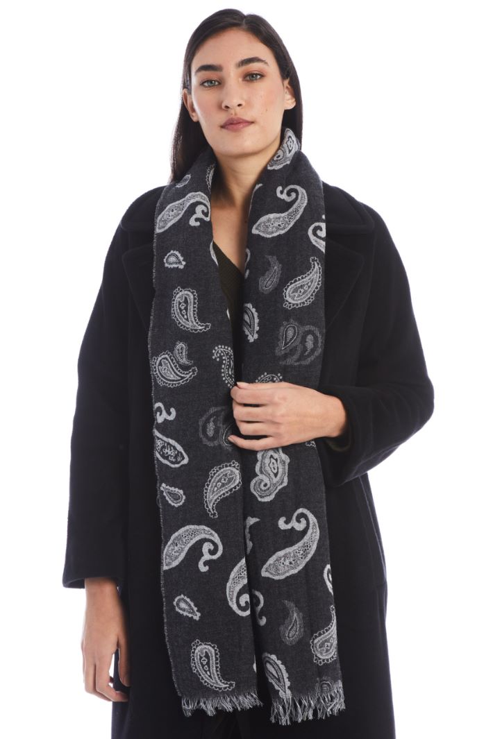 Sciarpa in jacquard di lana - GRIGIO SCURO - Fashion Market - 2