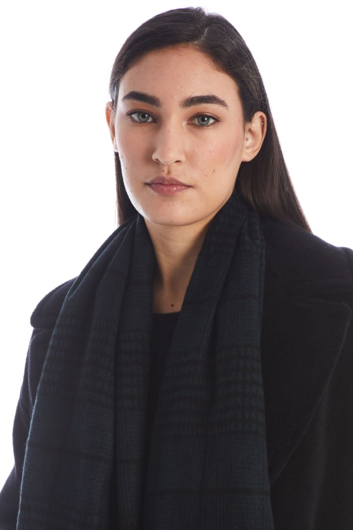Sciarpa in panno jacquard - NERO VERDE - Fashion Market - 2