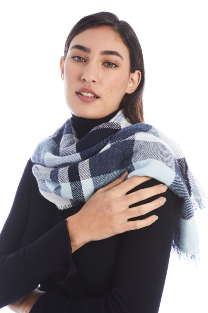 Sciarpa in misto cotone - BLU BIANCO - Fashion Market - 2