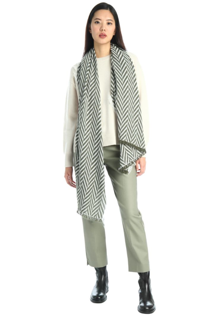 Sciarpa in misto viscosa - KAKI BIANCO - Fashion Market