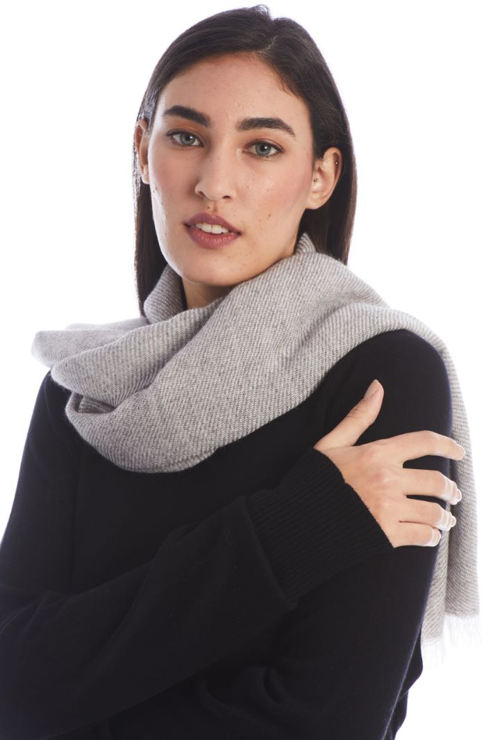 Sciarpa in misto cotone - TORTORA BIANCO - Fashion Market