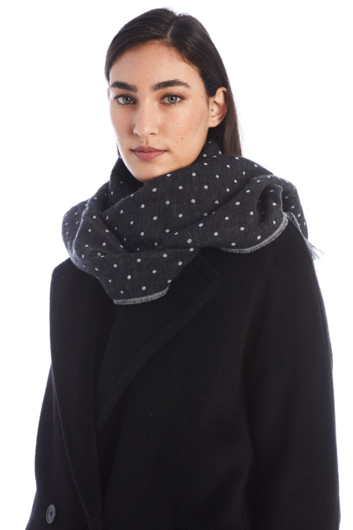 Sciarpa in cotone e lana - GRIGIO MEDIO - Fashion Market - 2