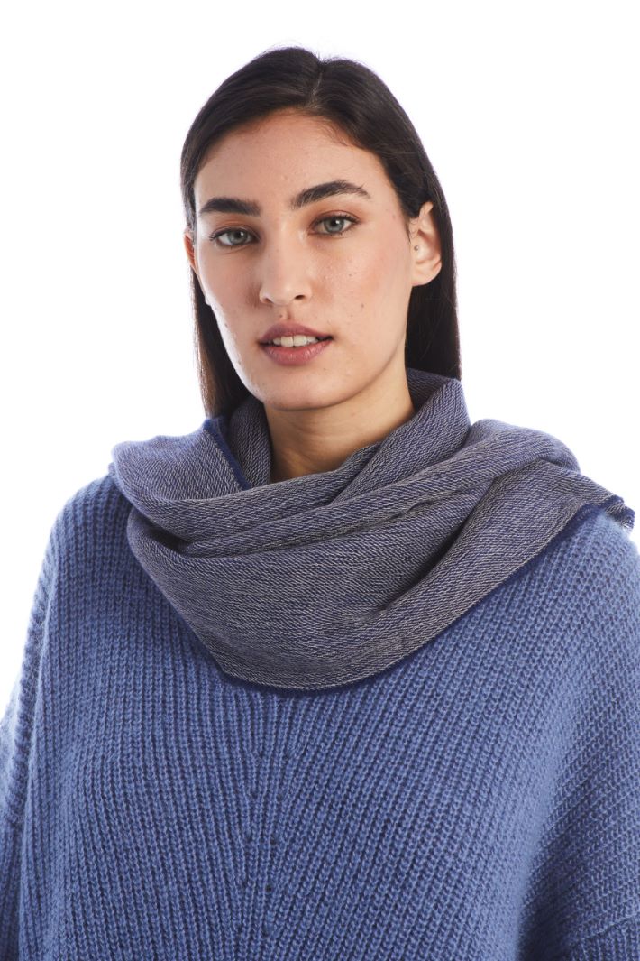 Sciarpa con intarsio - BLU ROSSO - Fashion Market - 2