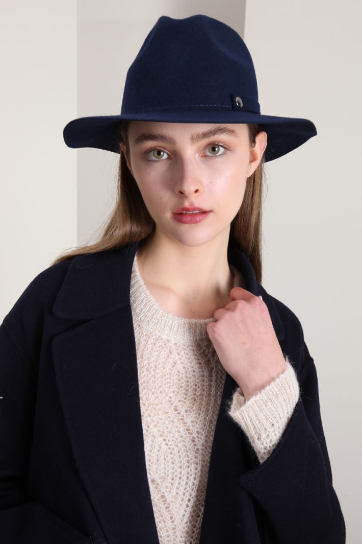 Fedora in lana cotta - BLU NOTTE - Fashion Market