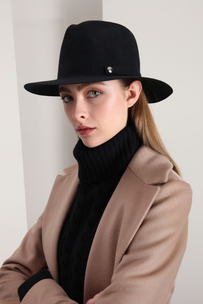 Fedora in lana cotta - NERO - Fashion Market