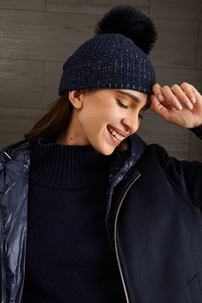 Cuffia con pon pon - BLU NOTTE - Fashion Market