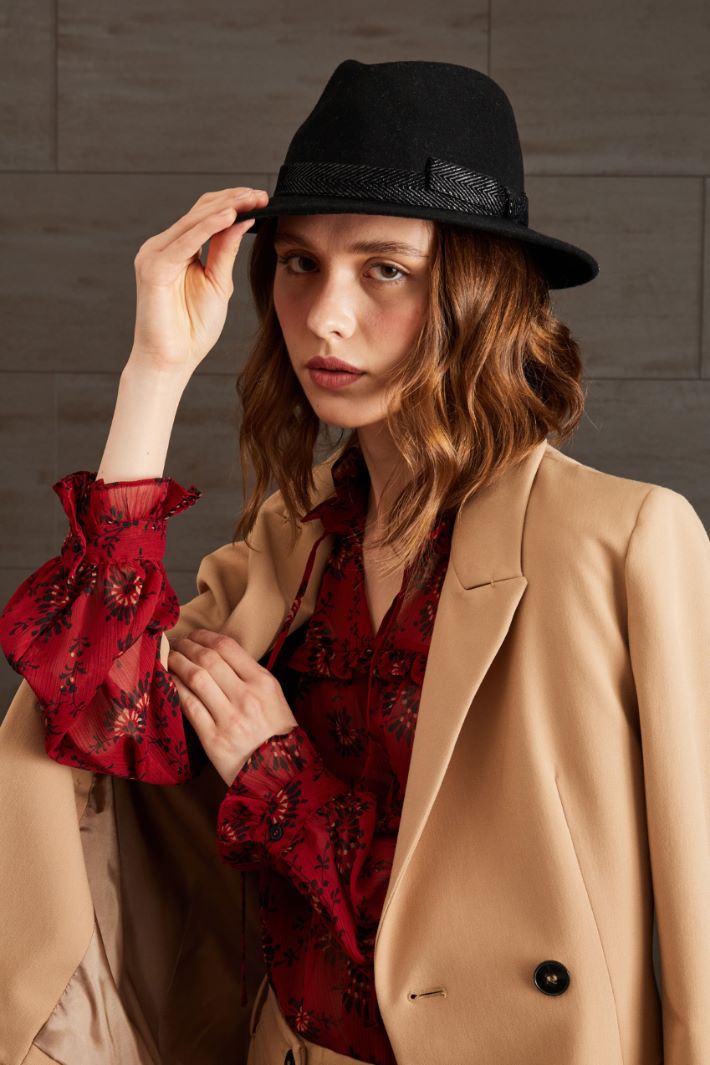 Fedora con nastro in velluto - NERO - Fashion Market - 2