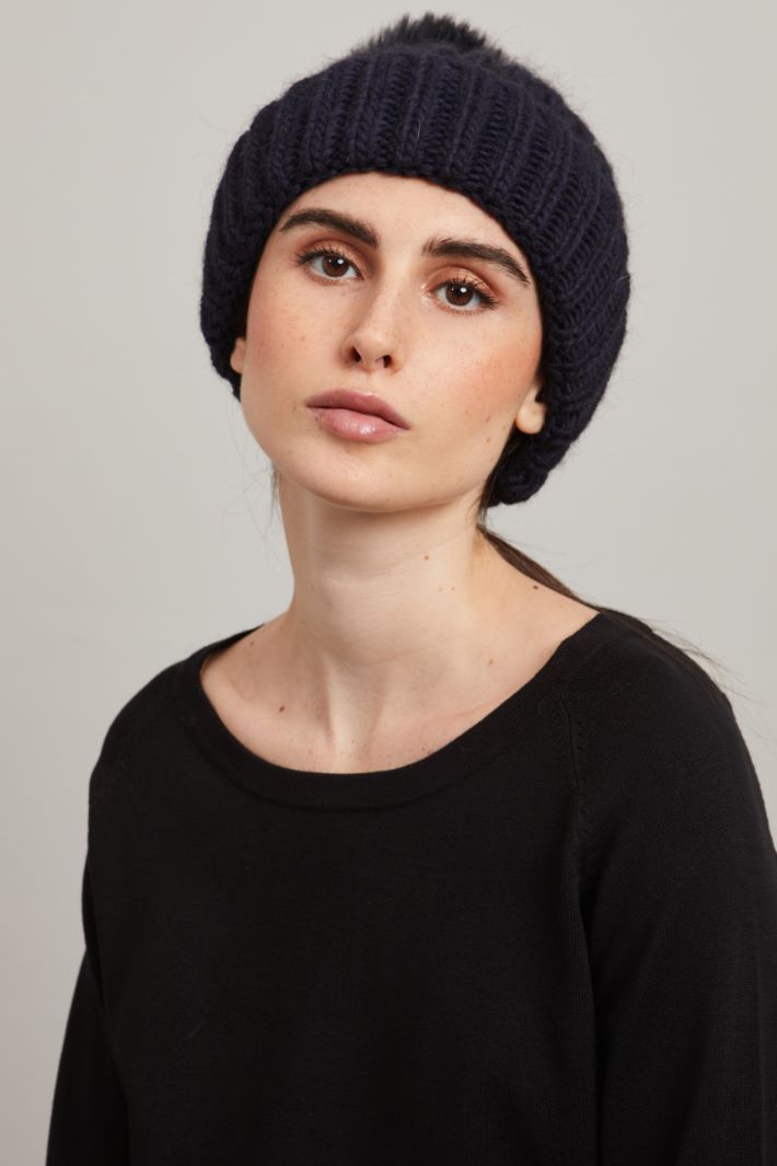 Cuffia con pon pon - BLU NOTTE - Fashion Market - 2