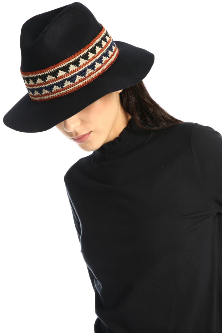 Fedora con passamaneria - BLU NOTTE RUGGINE - Fashion Market