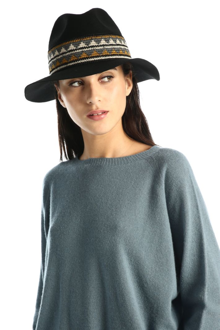 Fedora con passamaneria - NERO SENAPE - Fashion Market
