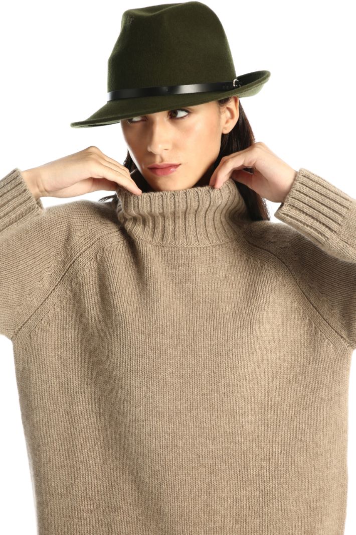 Fedora in feltro - VERDE NERO - Fashion Market