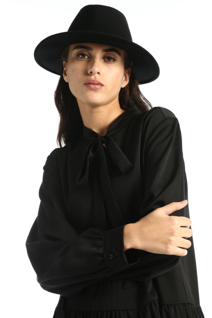 Fedora con dettaglio in catena - NERO - Fashion Market