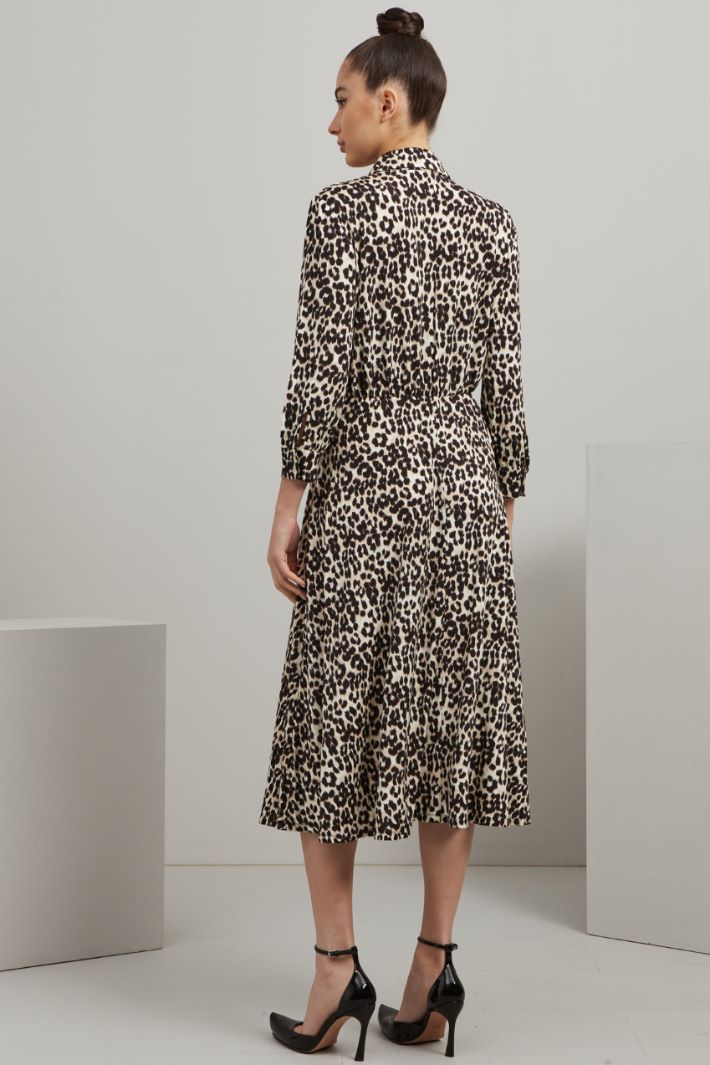 Abito lungo in jersey - BEIGE NERO - Fashion Market - 4